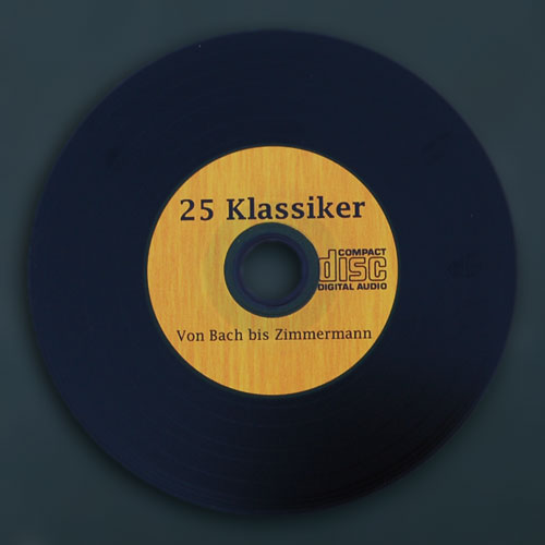 Eine CD in Schallplatteoptik mit sichtbaren Rillen
