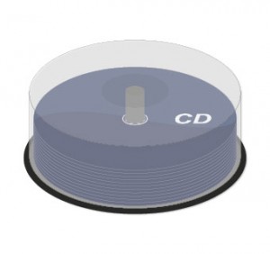 CD Pressung auf Spindel